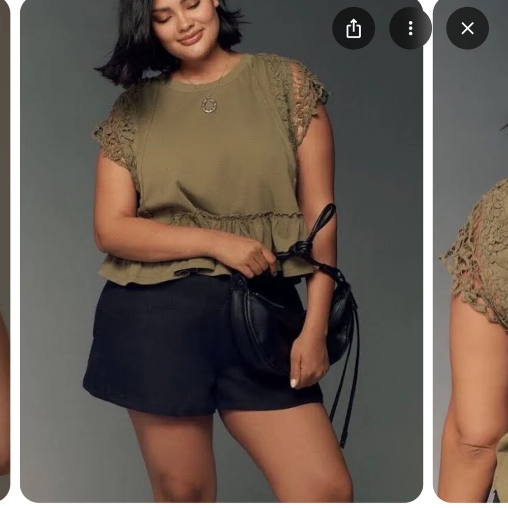 Anthropologie Green Baby Doll Blouse Top - Picture 5 of 12